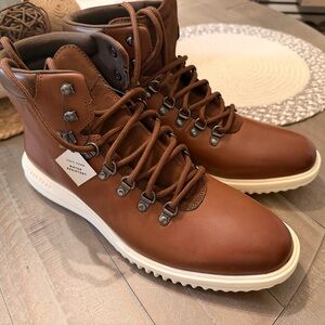 Cole Haan Men's Tan Leather Hiking Boots